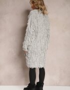 lily rose Cardigan Gri Deschis cu Franjuri Decorativi Massawa