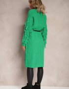 lily rose Cardigan Lung Verde deschis Tricotat cu Franjuri Decorative și Curea Mesfin