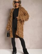 lily rose Cardigan Maro Deschis cu Franjuri Decorativi Massawa