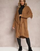 lily rose Cardigan Maro Deschis Lung cu Franjuri Finantia