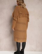lily rose Cardigan Maro Deschis Lung cu Franjuri Finantia