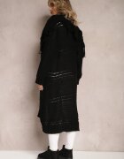 lily rose Cardigan Negru Deschis Lung Cu franjuri Finantia