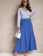 lily rose Fustă Albastră Lungă Cloș High Waist Leoraia