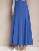 lily rose Fustă Albastră Lungă Cloș High Waist Leoraia