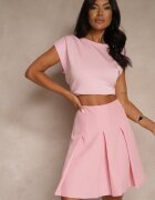 lily rose Fustă Plisată Roz închis Talie înaltă cu croi evazat Redilsa