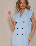 lily rose Niebieska Garniturowa Kamizelka z Usztywnioną Linią Ramion Ellamira **Tłumaczenie na rumuński:** Vestă De Costum Albastră cu Linie Umeri Întărită Ellamira