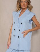 lily rose Niebieska Garniturowa Kamizelka z Usztywnioną Linią Ramion Ellamira **Tłumaczenie na rumuński:** Vestă De Costum Albastră cu Linie Umeri Întărită Ellamira