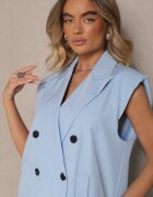 lily rose Niebieska Garniturowa Kamizelka z Usztywnioną Linią Ramion Ellamira **Tłumaczenie na rumuński:** Vestă De Costum Albastră cu Linie Umeri Întărită Ellamira