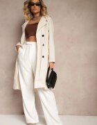 lily rose Palton Bej cu două rânduri de nasturi stil trenci clasic cu curea Abelara