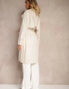 lily rose Palton Bej cu două rânduri de nasturi stil trenci clasic cu curea Abelara