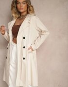 lily rose Palton Bej cu două rânduri de nasturi stil trenci clasic cu curea Abelara