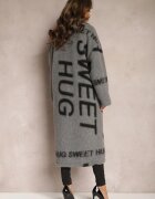 lily rose Palton Gri Lejer Din lână cu imprimeu decorativ Misganna