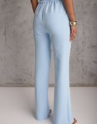 lily rose Pantaloni Albaștri Largi De Costum cu Talie Înaltă și Elastic în Talie Meaba