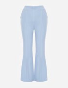 lily rose Pantaloni Albaștri Largi De Costum cu Talie Înaltă și Elastic în Talie Meaba