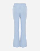 lily rose Pantaloni Albaștri Largi De Costum cu Talie Înaltă și Elastic în Talie Meaba