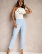 lily rose Pantaloni Albastru deschis cu Craci Drepți și Imitație de Buzunare Viarvi