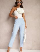 lily rose Pantaloni Albastru deschis cu Craci Drepți și Imitație de Buzunare Viarvi