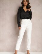 lily rose Pantaloni Albi cu Crăci Drepți și Imitație de Buzunare Viarvi