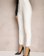 lily rose Pantaloni Albi De Costum cu Talie Înaltă Saggie