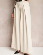 lily rose Pantaloni bej talie înaltă cu picioare largi și curea Brillara