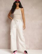 lily rose Pantaloni Cargo Gri cu picioare largi și talie elastică Zael