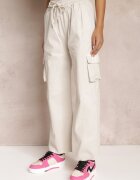 lily rose Pantaloni Cargo Gri cu picioare largi și talie elastică Zael