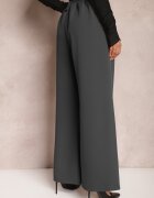 lily rose Pantaloni Clopot Eleganți Gri închis cu clapete decorative în talie Nattas