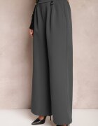 lily rose Pantaloni Clopot Eleganți Gri închis cu clapete decorative în talie Nattas