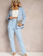 lily rose Pantaloni de costum Albastri deschiși Talie înaltă cu curea Wenus