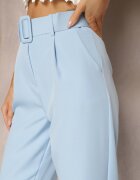 lily rose Pantaloni de costum Albastri deschiși Talie înaltă cu curea Wenus