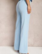 lily rose Pantaloni de costum albaștri High Waist cu buzunare Blathe