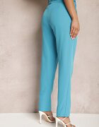 lily rose Pantaloni de costum Albaștri High Waist cu curea Wenus