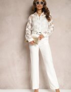 lily rose Pantaloni de costum albi cu picioare ușor evazate Lienta