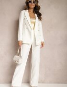 lily rose Pantaloni de costum Albi High Waist cu Buzunare Blathe