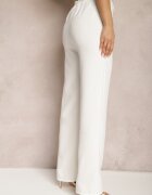 lily rose Pantaloni de costum Albi High Waist cu Buzunare Blathe