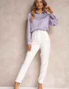 lily rose Pantaloni de Costum Albi High Waist cu Curea Venus