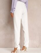 lily rose Pantaloni de Costum Albi High Waist cu Curea Venus