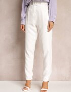 lily rose Pantaloni de Costum Albi High Waist cu Curea Venus