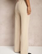 lily rose Pantaloni de costum Bej închis High Waist cu buzunare Blathe