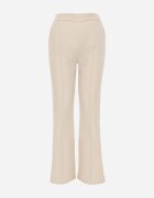 lily rose Pantaloni de Costum Bej Largi cu Talie Înaltă și Elastic în Talie Meaba
