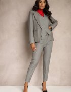 lily rose Pantaloni de costum Gri cu vâscoză și curea cu cataramă Vallattia