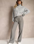 lily rose Pantaloni de costum Gri deschis Talie înaltă cu Cusături Variola