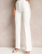 lily rose Pantaloni eleganți albi cu talie înaltă și elastic în talie Casemea
