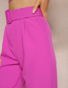 lily rose Pantaloni fuchsia de costum cu curea Samyah
