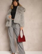lily rose Pantaloni Gri închis Clasici cu elastic în talie și șnur Celarstia