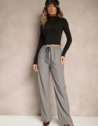 lily rose Pantaloni Gri închis Clasici cu elastic în talie și șnur Celarstia