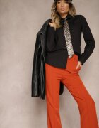lily rose Pantaloni Largi Portocalii închiși de costum cu talie înaltă și elastic în talie Meaba