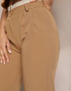 lily rose Pantaloni Maro deschis de costum Talie înaltă cu Cusături Variola