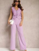 lily rose Pantaloni Mov deschis Larghi High Waist Dule
