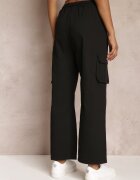 lily rose Pantaloni Negri Cargo cu Picioare Largi și Elastic în Talie Zael